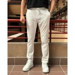 İnpool Erkek, Bel Lastikli, Standart-Fit, Duble Paça, Bağcıklı Pantolon 24INP286 - Beyaz - 36