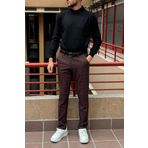 inpool Erkek, ekose desenli, duble paça, regular fit, old money culture, poliviskon kumaş pantolon 236