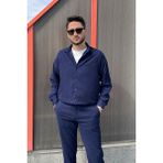 İnpool Erkek, Nakış Detaylı, Regular-Fit, Kışlık-Baharlık, Ince Fitilli Kadife Gömlek G16 - 2XL - Lacivert