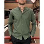 İnpool Erkek, Slim Fit, Dar Kesim, Hakim Yaka, Old Money Culture, Pamuklu, Keten Dokuma Gömlek 24INPG09 - XL