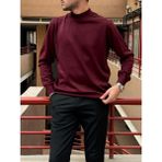 İnpool Erkek, Slim-Fit, Old Money, Yarım Boğazlı Triko Kazak PLTK01 - Bordo