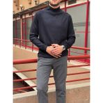 İnpool Erkek, Slim-Fit, Old Money, Yarım Boğazlı Triko Kazak PLTK01 - Lacivert