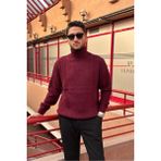 İnpool Erkek, Tam Balıkçı Yaka, Yünlü, Old Money Culture, Kazak PLTK16 - Bordo - XL