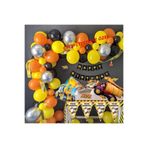 İnşaat Temalı Doğum Günü Balon Set, Renkli Balonlar, Happy Birthday Pankartı, Parti Süslemeleri
