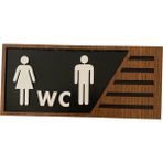 Insan Figürlü Ahşap Wc (Otel, Lokanta Vb. Lavaboları Için Wc Yazısı) - Siyah