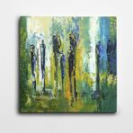 İnsanlar Silüetler Dekoratif Kare Kanvas Tablo 70 x 70 CM