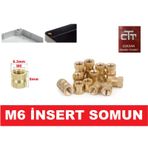 Insert M6 Çakma Somun-Iç Somun- Prinç Somun 12 Adet
