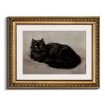 InSimSea Retro Altın Çerçeveli Duvar Sanatı, Vintage Kara Kedi Ev Banyo Duvar Dekoru, Hayvan Kanvas Baskı Sanat Eserleri, Çiftlik Evi Kır Dekoru, Antika Resim Çerçevesi Retro Klasik Tablolar, 35,5 x
