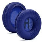 INSOLKIDON 2 ADET Yedek Kulaklık Kulak Yastığı Kiti, Rahat, İyi Nefes Alabilir Kulaklık Kulak Pedleri Birçok Kulaklığa Uygun - JBL JR300 T450BT T500BT Tune600 Sünger Kumaş Kulaklık (Mavi)
