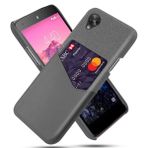 INSOLKIDON Google Nexus 5 Kılıf PC Sert Kapak Telefon Koruyucu Kabuk Koruması Kaymaz Cüzdan Kart Paketi İş Tarzı Koruyucu Kılıf Deri (Gri)