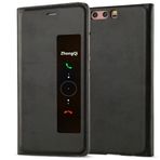 INSOLKIDON Huawei P10 Plus / P10 Kılıf ile uyumlu Deri kılıf Arka Kapak Telefon Koruyucu Kılıf Tam Gövde Koruma Standı İşlevi ve Otomatik Uyku Uyanma (P10, Siyah)
