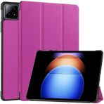 INSOLKIDON Xiaomi pad 6s pro 12.4 inç kılıf Tablet kılıfı, Tam Kapsama Ultra İnce PU deri Kılıf Katlanır Stand Kapaklı Kılıf Otomatik Uyku/Uyanma ile Sağlam (Mor)