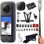 Insta360 X4 Kar Paketi - 1/2 "48MP Sensörlü 8K Su Geçirmez 360 Aksiyon Kamerası, 8K 360 HDR Video, 72MP 360 Fotoğraf, |Yeni Kar Paketi, Selfie Çubuğu, Lens Kapağı (128 GB), Siyah