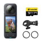 insta360 X4 Motosiklet Paketi - 8K Su Geçirmez 360 Aksiyon Dijital Kamera, 4K Geniş Açılı Video, Çıkarılabilir Lens Korumaları, 135 Dakika Pil Ömrü, Ai Düzenleme, Stabilizasyon, Spor, Seyahat, Siyah