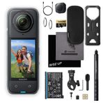 Insta360 X4 Su Geçirmez 8K 360 Aksiyon Kamerası Motosiklet Kiti | 72MP 360 Fotoğraf, 4K Geniş Açılı Video Kamera | Ağır Hizmet Kelepçesi, Eylem Görünmez Selfie Çubuğu, Lens Kapağı ve 256 GB Micro SD