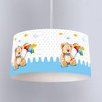 İnstababyrooms Beyaz Ayı ve Şemsiye Desenli Çocuk Odası Dijital Baskılı Sarkıt Avize