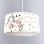 instababyrooms Beyaz Balerin Kız ve Unicorn Desenli Çocuk Odası Dijital Baskılı Sarkıt Avize - 1
