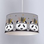 İnstababyrooms Beyaz Vahşi Batı Panda Desenli Çocuk Odası Dijital Baskılı Sarkıt Avize