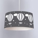 instababyrooms Gri Balon Bulut Desenli Çocuk Odası Dijital Baskılı Sarkıt Avize - Beyaz - 1