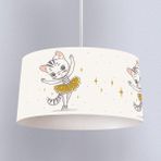 instababyrooms Sarı Balerin Kedi Desenli Çocuk Odası Dijital Baskılı Sarkıt Avize - Beyaz - 1