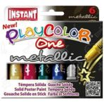 Instant Playcolor One Metallic Solid Poster Paint (Jel Guaj Boya) 6 Metalik Renk - Renkli - Standart