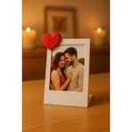 Instax Fotoğraf Çerçevesi Minimalist Dekoratif Vesikalık Masaüstü Çerçeveler Bebek Aile Çift Fotoğraf Köşesi Dekor - Kırmızı - Beyaz