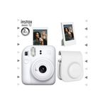 Instax Mini 12 Beyaz Çerçeve Deri Kılıf ve Fotoğraf Makinesi Seti