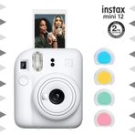 Instax Mini 12 Beyaz Fotoğraf Makinesi ve 4'lü Renkli Lens Seti