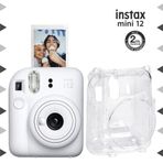 Instax mini 12 Beyaz Fotoğraf Makinesi ve Şeffaf Kılıf Seti-FOTSI198-S2-SK
