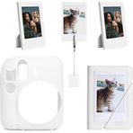 Instax Mini 12 Beyaz Slikon Kılıf Mini 28'li Albüm ve Fotoğraf Çerçeveleri Aksesuar Seti