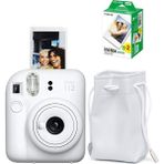 Instax Mini 12 Fotoğraf MAKINESI-20LI Film-Büzgülü Kılıf Seti 4 - Beyaz