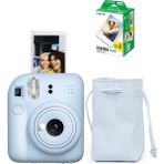 Instax Mini 12 Fotoğraf MAKINESI-20LI Film-Büzgülü Kılıf Seti 4 - Mavi