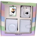 Instax Mini 12 Fotoğraf Makinesi Askı Pil Çanta 10’lu Film Albüm Bundle Box - Beyaz