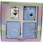 Instax Mini 12 Fotoğraf Makinesi Askı Pil Çanta 10’lu Film Albüm Bundle Box - Mavi
