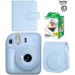 Instax Mini 12 Fotoğraf Makinesi ve 20'li Film Albümlü Çantalı Hediye Seti 88 - Mavi