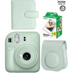 Instax Mini 12 Fotoğraf Makinesi ve 20'li Film Albümlü Çantalı Hediye Seti 88 - Yeşil