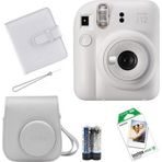 Instax Mini 12 Fotoğraf Makinesi+Askı+pil+Çanta+10’lu film+Albüm (beyaz)