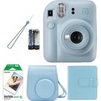 Instax Mini 12 Fotoğraf Makinesi+Askı+pil+Çanta+10’lu film+Albüm (mavi)
