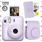 Instax Mini 12 Lila 20'li Film Laporta Albüm Deri Kılıf ve Fotoğraf Makinesi Seti