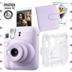 Instax Mini 12 Lila Fotoğraf Makinesi 10'lu Film Kare Albüm ve Şeffaf Kılıf Seti