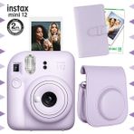 Instax Mini 12 Lila Fotoğraf Makinesi 10'lu Film Laporta Albüm ve Deri Kılıf Seti