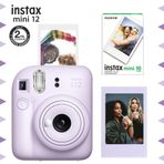 Instax Mini 12 Lila Fotoğraf Makinesi Çerçeve ve 10'lu Mini Film Seti