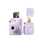 Instax mini 12 Lila Fotoğraf Makinesi Deri Çanta Albüm ve 20'li Film Hediye Seti-FOTSI00199-ST4-20-DK-KA