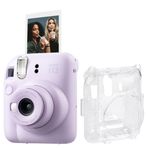 Instax Mini 12 Lila Şeffaf Kılıf ve Fotoğraf Makinesi Seti
