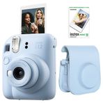 Instax Mini 12 Mavi 10'lu Film Deri Çantalı ve Fotoğraf Makinesi Seti