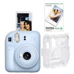 Instax Mini 12 Mavi 10'lu Film Şeffaf Kılıf ve Fotoğraf Makinesi Seti
