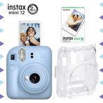 Instax mini 12 Mavi Fotoğraf Makinesi-10'lu Film ve Şeffaf Kılıf Seti-FOTSI195-S3-10-SK