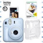 Instax Mini 12 Mavi Fotoğraf Makinesi ve 20'li Film ve Şeffaf Kılıf Seti