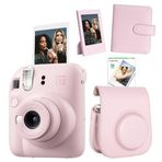 Instax Mini 12 Pembe 10'lu Film Çerçeve Kare Albüm Deri Kılıf ve Fotoğraf Makinesi Seti