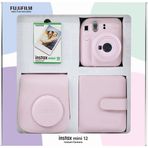 Instax Mini 12 Pembe 10'lu Film Kare Albüm Deri Kılıf Bundle Box ve Fotoğraf Makinesi